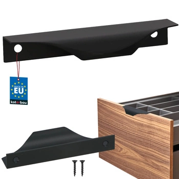 Uchwyt meblowy krawędziowy nowoczesny aluminium czarny mat 96 mm