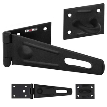 Wrzeciądz skobel kryty ocynk czarny na kłódkę stal 150x75