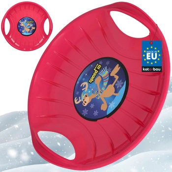 Sanki ślizgacz koło do zjeżdżania po śniegu różowy 60 cm