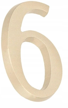 Cyfra na dom "6" numer domu na drzwi 5 cm satyna
