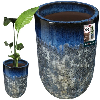 Doniczka granatowa mrozoodporna z odpływem wody ⌀ 35 cm
