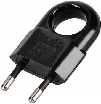 Wtyczka płaska z uchwytem bez uziemienia 250v czarna