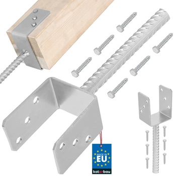 Podstawa słupa z prętem u do wmurowania 80 mm