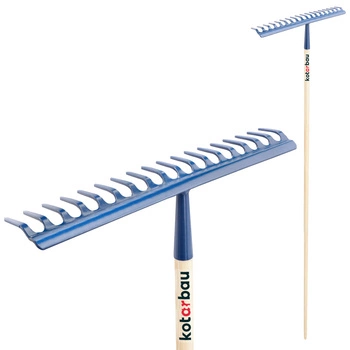 Grabie metalowe ogrodowe 18-zębne z drewnianym trzonem