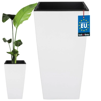 Doniczka 400x400x750 mm urbi square biała z wkładem