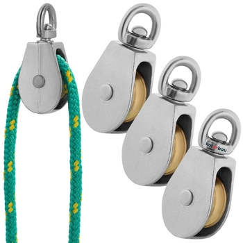 Bloczek linowy pojedynczy niklowany 1" fi 6 mm zestaw 3 szt.