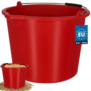 Wiadro budowlane gospodarcze z dzióbkiem 20 l czerwone