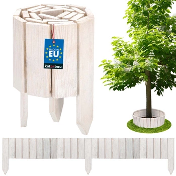 Obrzeże palisada płotek drewniany biały 15x110 cm