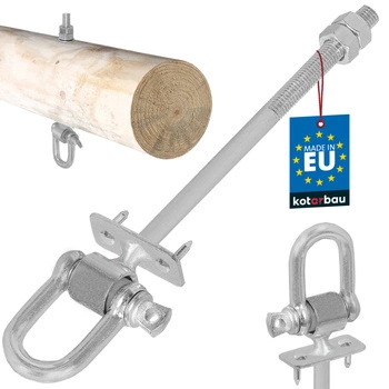 Hak huśtawkowy z szeklą mocowanie do drewna betonu śrubowy m12 190 mm