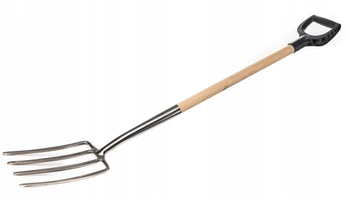 Widły nierdzewne 4-zębne do kopania kompostu trawy