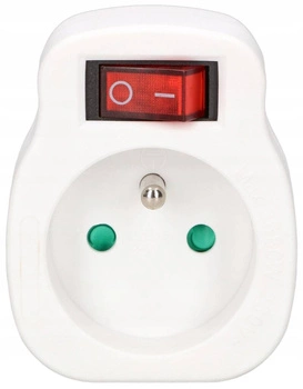 Rozgałęźnik złodziejka z uziemieniem wyłącznik 1 gniazdo