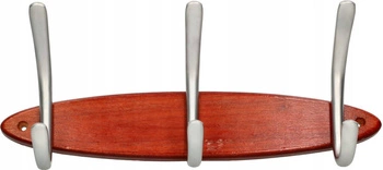 Wieszak ścienny 3-hakowy na ubrania klucze drewniany