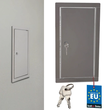 Drzwiczki rewizyjne zamek na kluczyk stal nierdzewna srebrne 30x60 cm