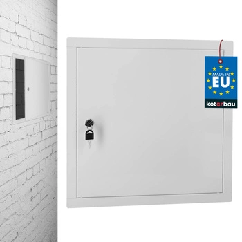 Drzwiczki rewizyjne zamek na kluczyk stalowe białe 40x40 cm