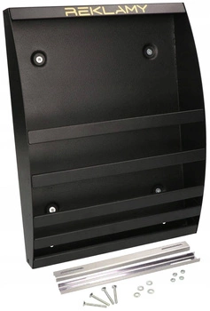 Skrzynka+uchwyt kosz koszyk pojemnik reklamy ulotki prasę - Kolor czarny mat