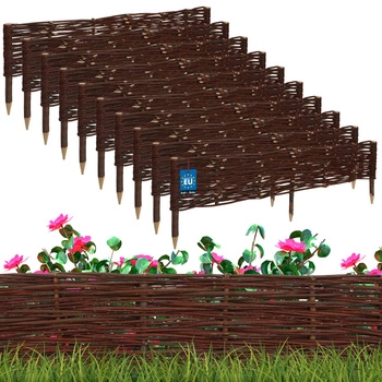 Płotek ogrodowy wiklinowy wbijany palisada obrzeże 100x20 cm zestaw 10 szt.