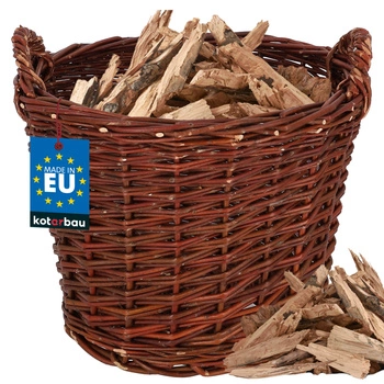 Kosz do przechowywania na owoce warzywa drewno wiklinowy 30 cm.