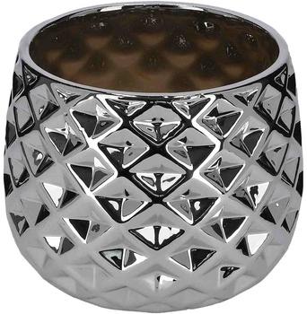 Doniczka donica osłonka ceramiczna szkliwiona 13 cm - Kolor biały