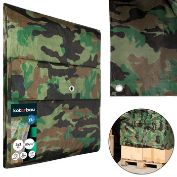 Plandeka ochronna mocna gruba uniwersalna moro 80 g/m2 2x3 m