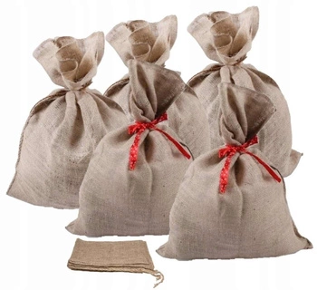 Worek jutowy naturalny przechowywanie choinka - 6 szt.