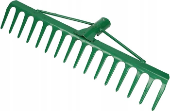 Grabie ogrodowe wzmocnione 16-zębne grabki metalowe - Kolor zielony