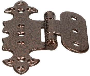 Zawias meblowy ozdobny asymetryczny do mebli retro miedziany