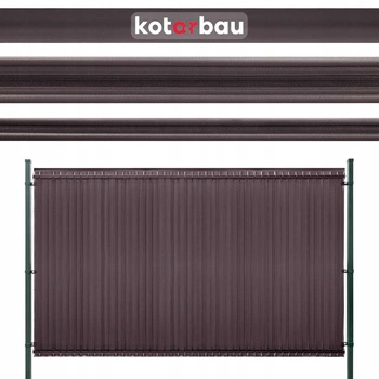 Osłona do paneli ogrodzeniowych z opaskami brązowa 122 cm