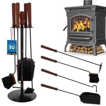 Zestaw kominkowy akcesoria przybory pieca kominka - Kolor czarny
