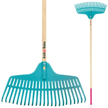 Grabie plastikowe 23-zębne z drewnianym trzonem