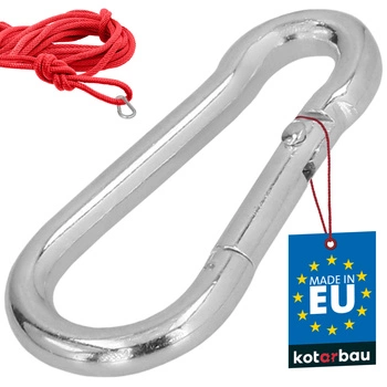 Karabińczyk strażacki do huśtawki liny hamaka metalowy 40 mm