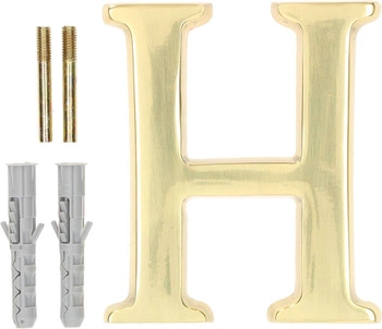 Litera "h" na dom drzwi elewację z mosiądzu 10 cm