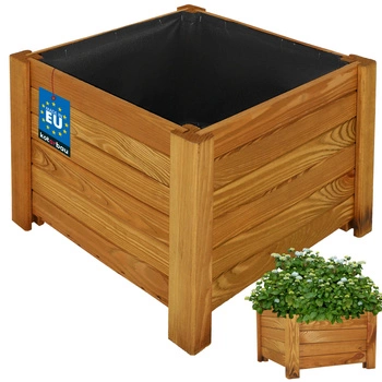 Donica ogrodowa na taras zewnętrzna drewniana dąb 38x38cm