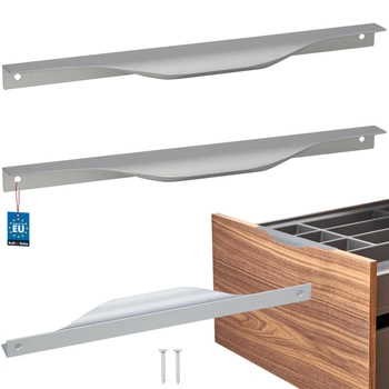 Uchwyt meblowy krawędziowy nowoczesny aluminium srebrny 256 mm zestaw 2 szt.