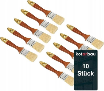 Pędzel płaski malarski drewno 1,5'' zestaw 10szt