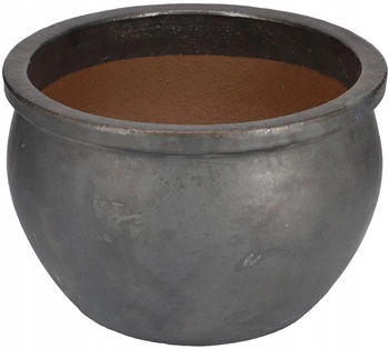 Doniczka fi34 osłonka donica ceramiczna szkliwiona - Kolor grafit