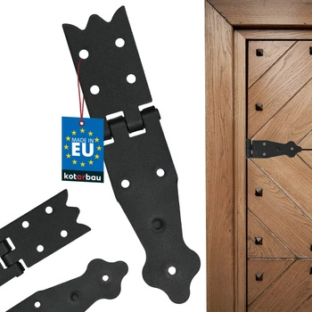 Zawias altanowy meblowy skrzyniowy do okiennic furtek stalowy czarny 160 mm