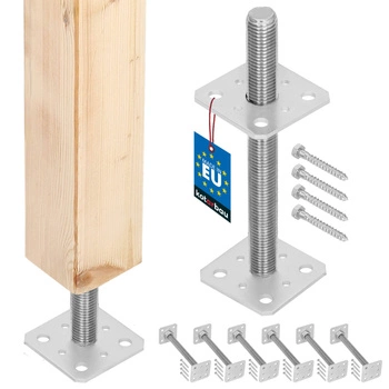 Podstawa słupa wkręcana regulowana pręt m24 80x80x250 mm zestaw 6 szt.