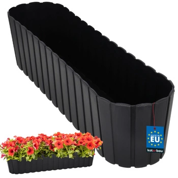 Doniczka skrzynka owalna na balkon taras rustykalna antracyt 600 mm