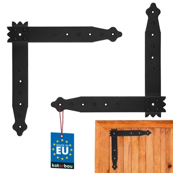 Narożnik kątowy do okiennic kuty retro czarny 25x25 cm zestaw 2 szt.