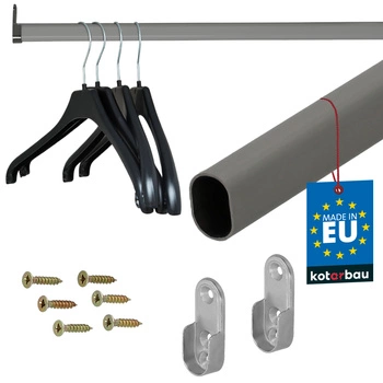 Drążek do szafy na ubrania malowany szary 77,5 cm