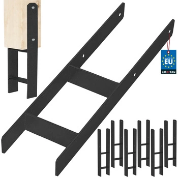 Podstawa słupa h do wmurowania stalowa ocynk czarna 150 mm zestaw 6 szt.