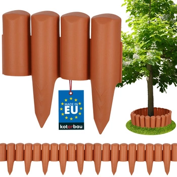 Płotek ogrodowy płot plastikowy wbijany terakota 2,5 m