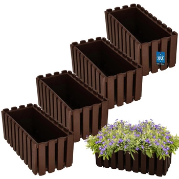 Skrzynka balkonowa rustykalna brązowa 400 mm zestaw 4 szt.