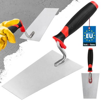 Kielnia murarska trapezowa nierdzewna gumowy uchwyt 160 mm