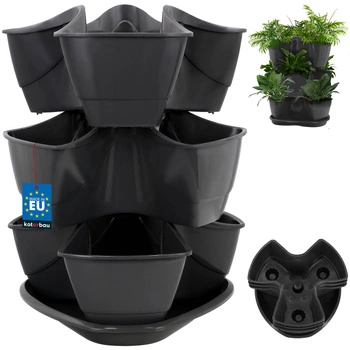 Doniczka kaskadowa potrójna na zioła rośliny truskawki stojąca