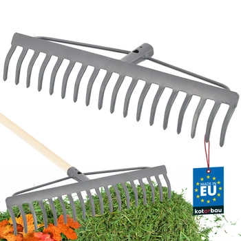 Grabie ogrodowe wzmocnione 18-zębne grabki metalowe - Kolor szary