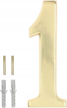 Cyfra numer domu "1" na drzwi 3d 20cm mosiądz