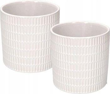 Zestaw 2x doniczka osłonka 12 ceramika szkliwiona