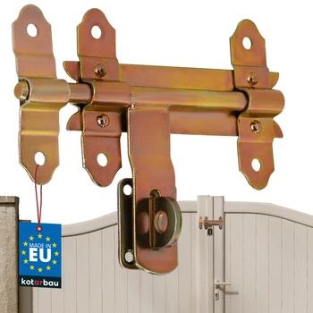 Zasuwa bramowa garażowa rygiel do drzwi furtki ocynk złota 150 mm