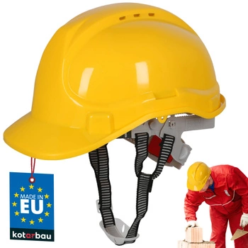Kask ochronny budowlany hełm roboczy regulowany żółty